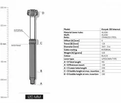 PRO Koryak DSP Vario Sattelstuetze 30,9 X 415mm Hub 120mm Intern Mit Hebel -Cane Creek Verkäufe 58798 6