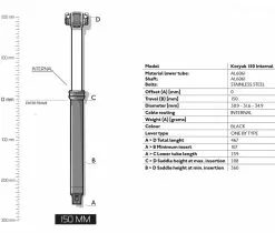 Pro Koryak DSP Vario Sattelstuetze 30,9 X 467mm Hub 150mm Intern Mit Hebel -Cane Creek Verkäufe 58801 6
