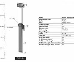 PRO Koryak DSP Vario Sattelstuetze 31,6 X 450mm Hub 150mm Extern Mit Hebel -Cane Creek Verkäufe 58807 4